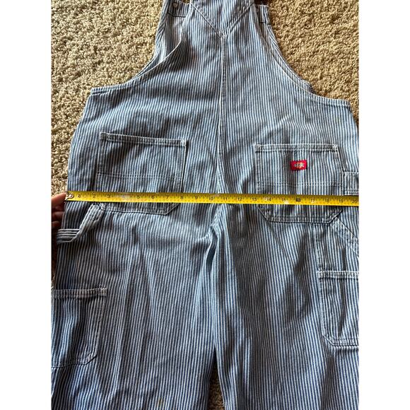 Vintage Dickies Hickory Striped Denim M Workwear Bib Overalls - Picture 7 of 10